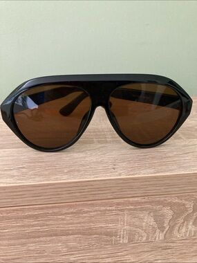 Black Frame Sunglasses with Brown Lenses